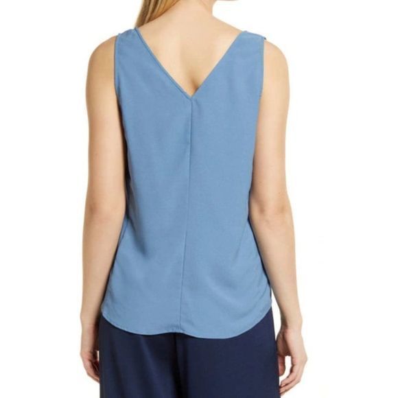 NWOT NORDSTROM V-Neck Tank‎ Top in Blue Coronet (S) - Picture 4 of 12